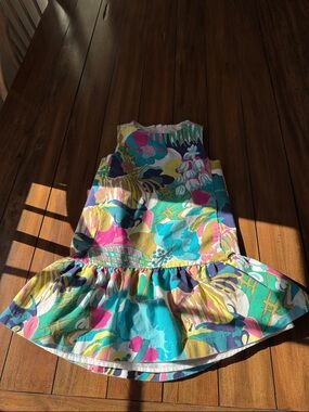 Crewcuts Girl’s Tropical Pink, Green and White Patterned Girls Dress